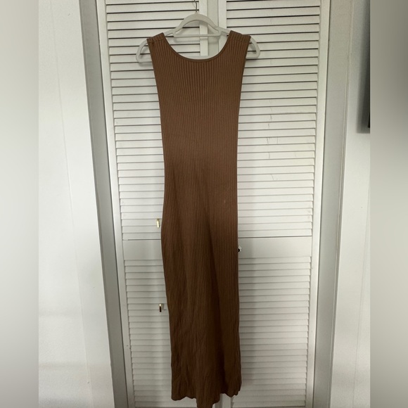 GOOD AMERICAN Rib Knit Tie Waist Midi Dress | 7 (3XL) - Picture 4 of 6